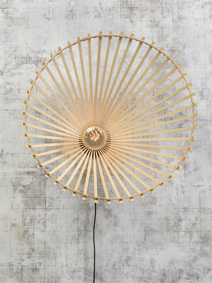 Good&Mojo I Wandleuchte I BROMO I Farbe: Natur/Schwarz I Schirm: Ø60 x 14