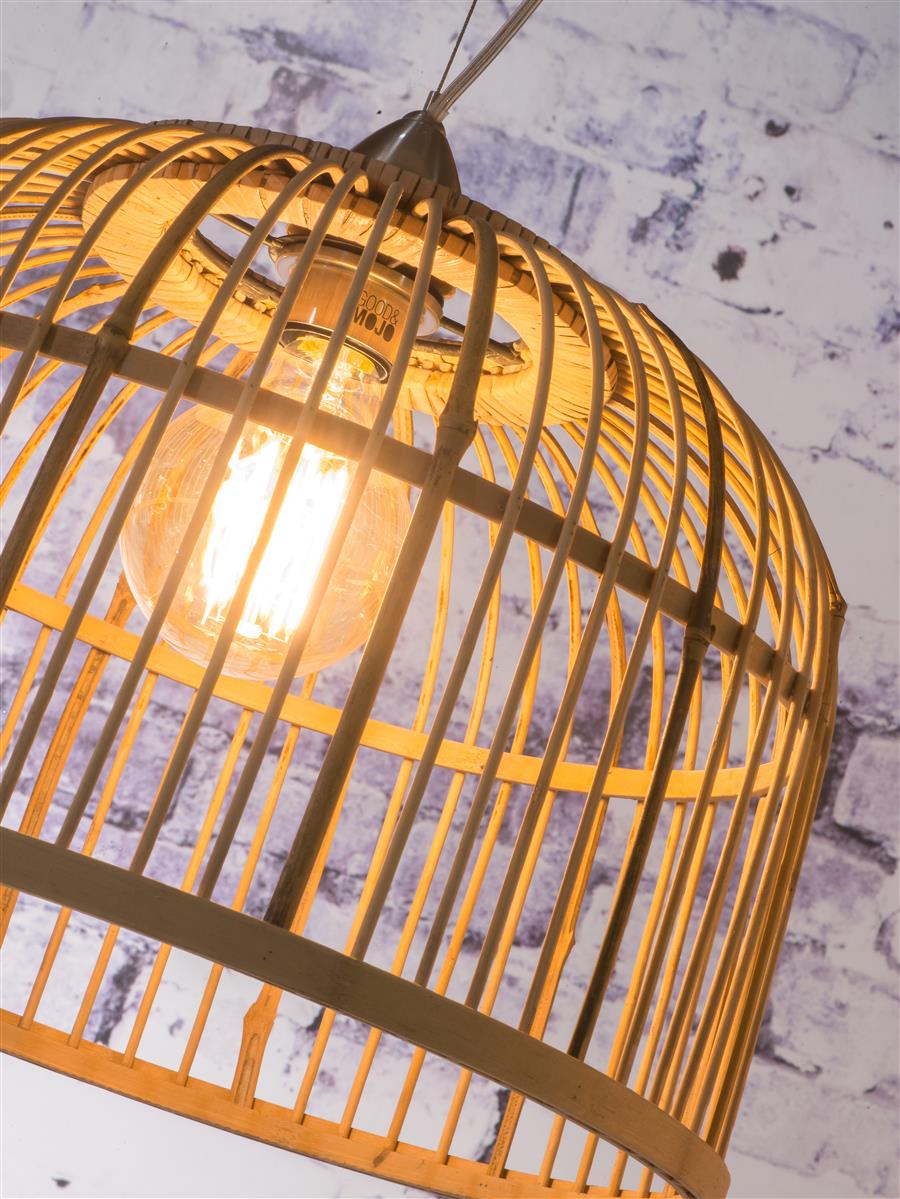 Good&Mojo I Hängeleuchte I BORNEO I Farbe: Natur I Schirm: Ø52 x 32