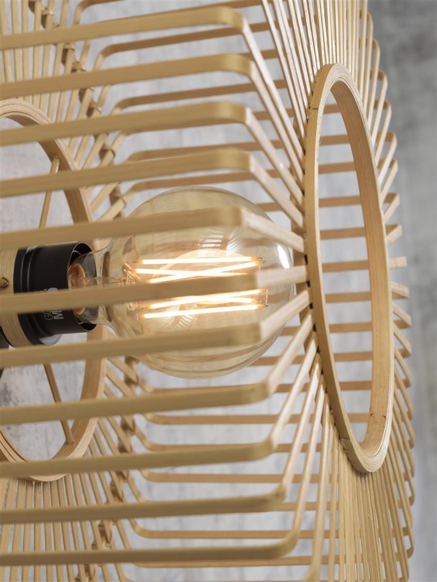 Good&Mojo I Wandleuchte I BROMO I Farbe: Natur/Schwarz I Schirm: Ø40 x 18