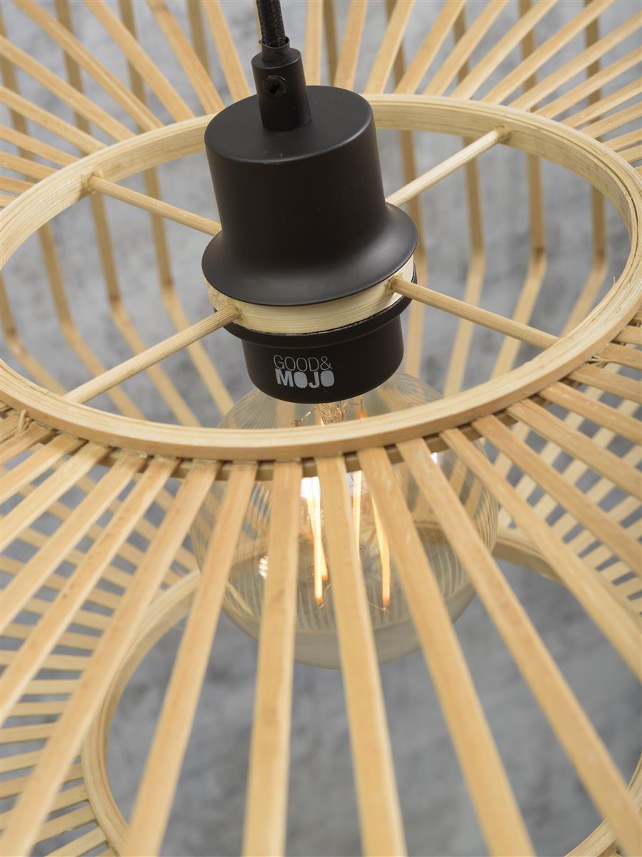 Good&Mojo I Wandleuchte I BROMO I Farbe: Natur/Schwarz I Schirm: Ø40 x 18