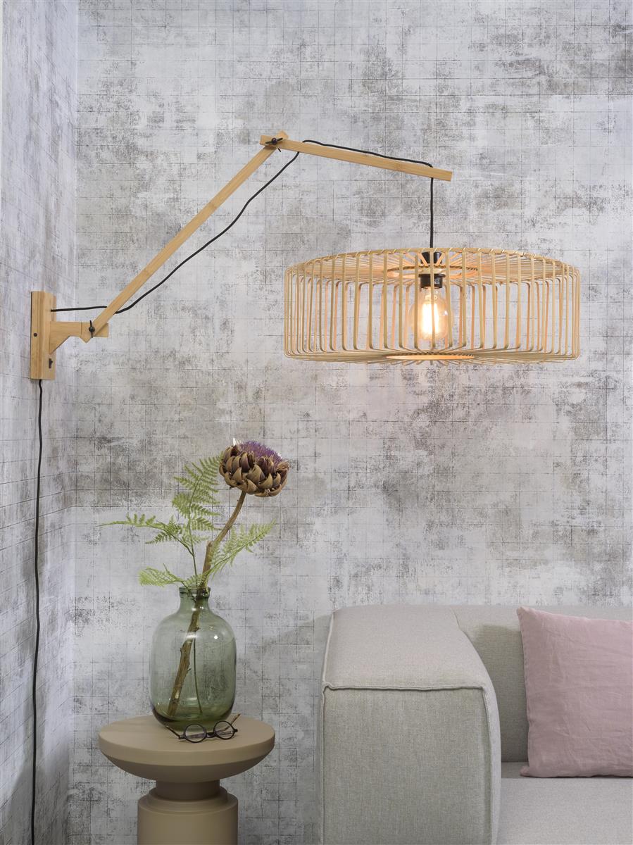 Good&Mojo I Wandleuchte I BROMO I Farbe: Natur I Schirm: Ø60 x 18