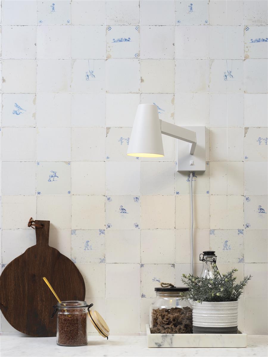 it's about RoMi I Wandleuchte I BIARRITZ I Farbe: Weiß I Schirm: Ø12 x 16