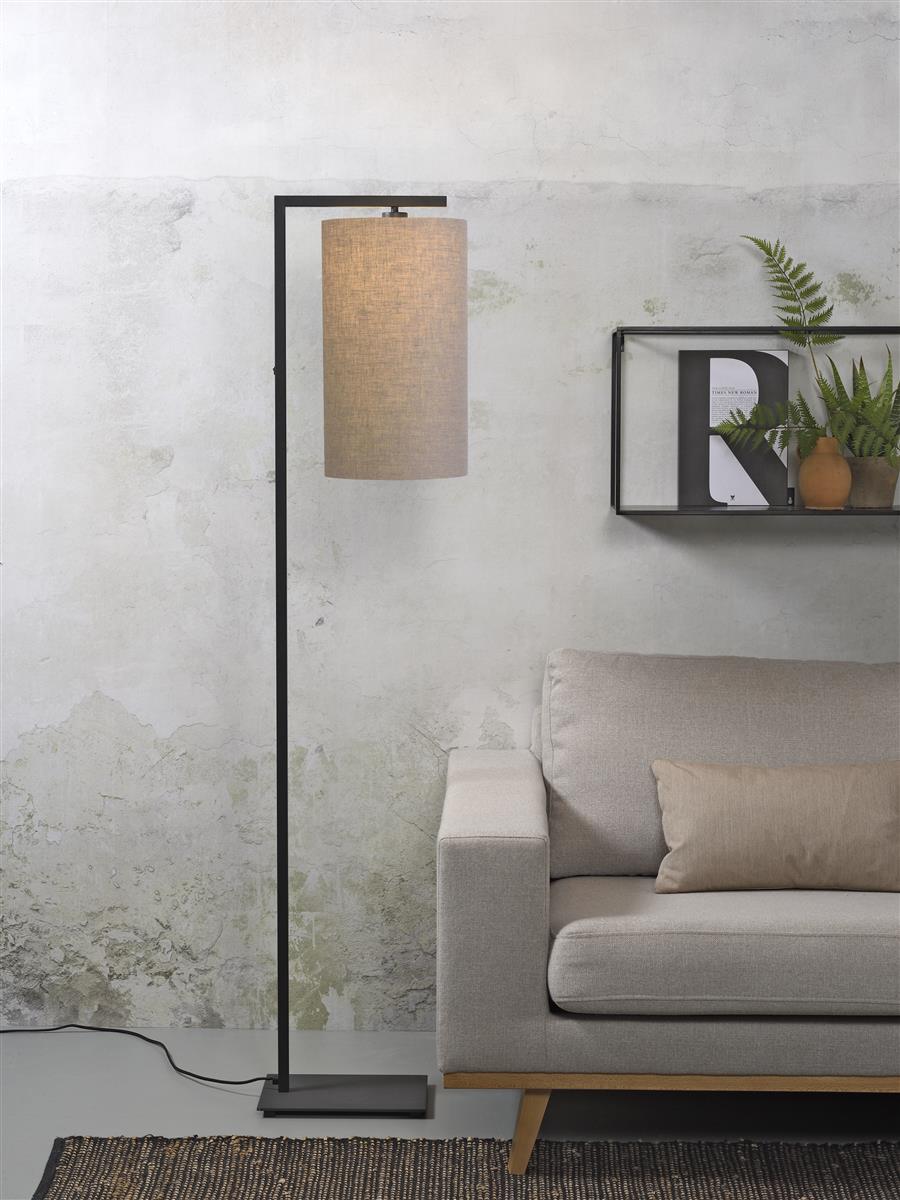 it's about RoMi I Stehleuchte I BOSTON I Farbe: dunkles Leinen I Schirm: Ø25 x 45