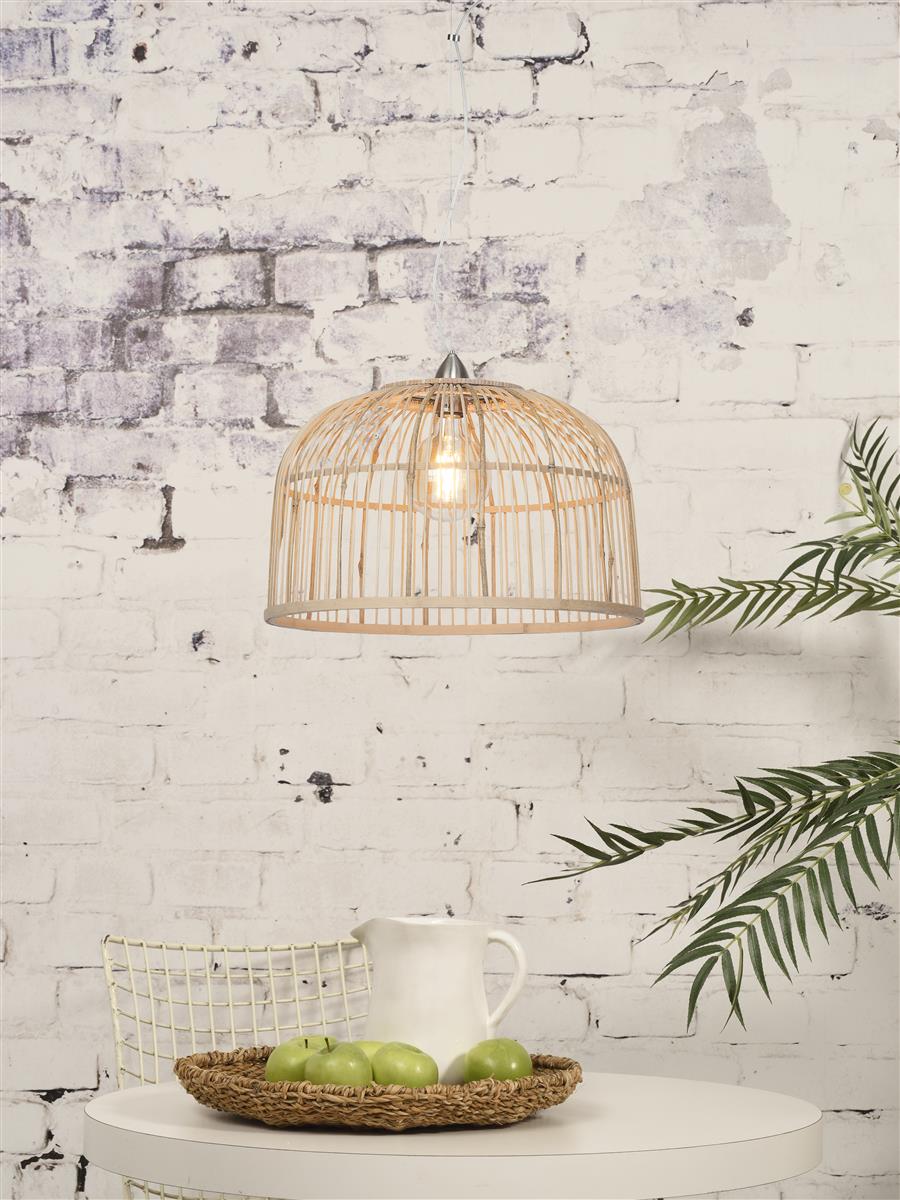 Good&Mojo I Hängeleuchte I BORNEO I Farbe: Natur I Schirm: Ø52 x 32