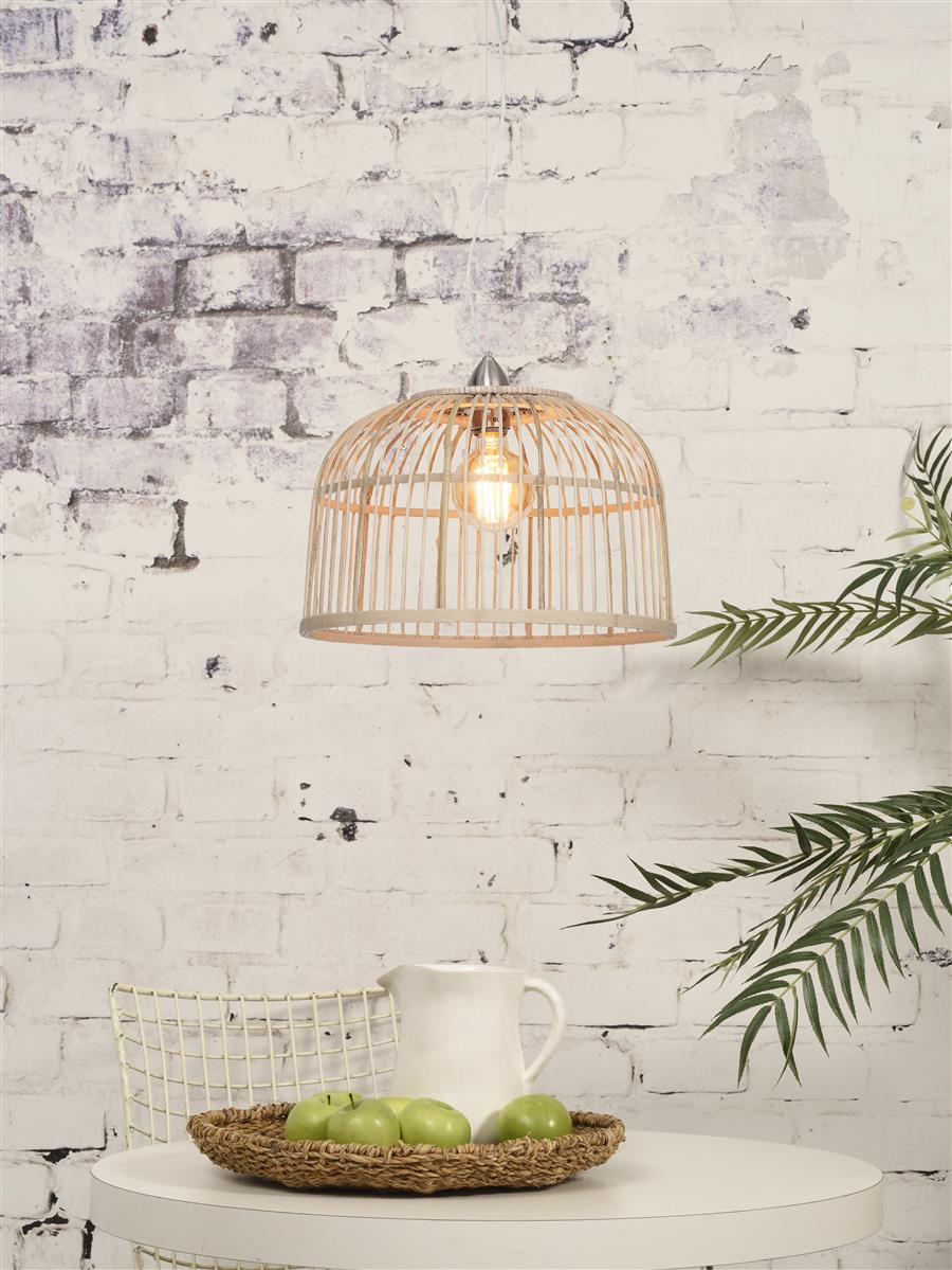 Good&Mojo I Hängeleuchte I BORNEO I Farbe: Natur I Schirm: Ø42 x 32