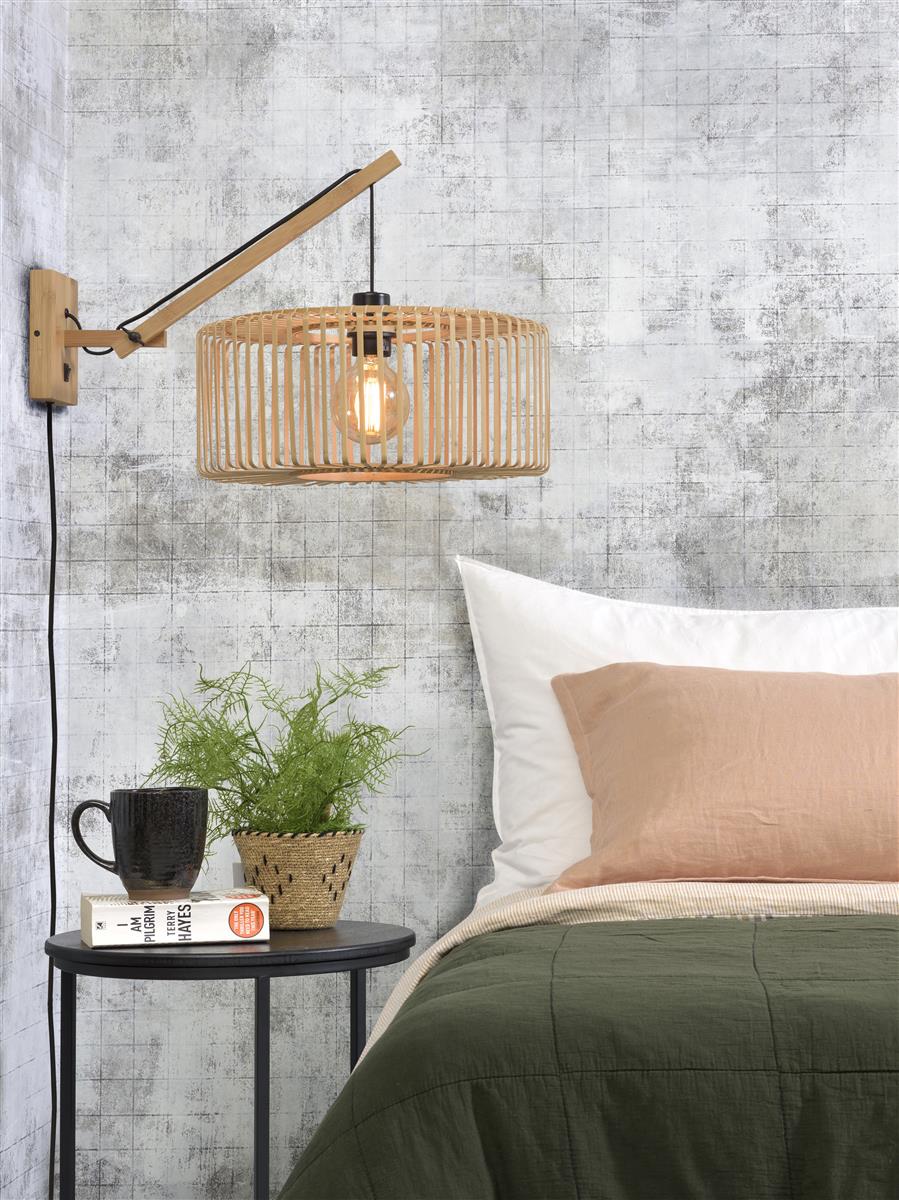 Good&Mojo I Wandleuchte I BROMO I Farbe: Natur I Schirm: Ø40 x 18