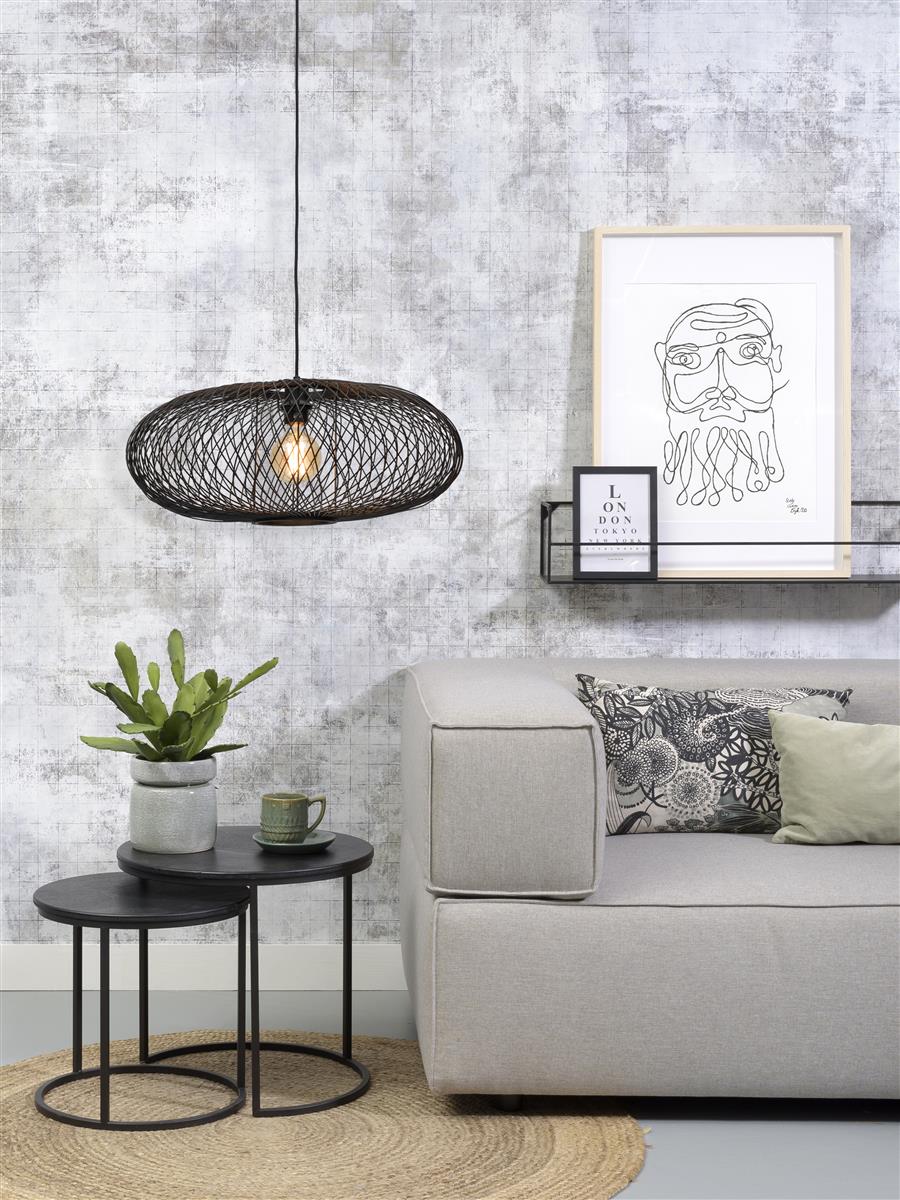 Good&Mojo I Hängeleuchte I CANGO I Farbe: Schwarz I Schirm: Ø60 x 25