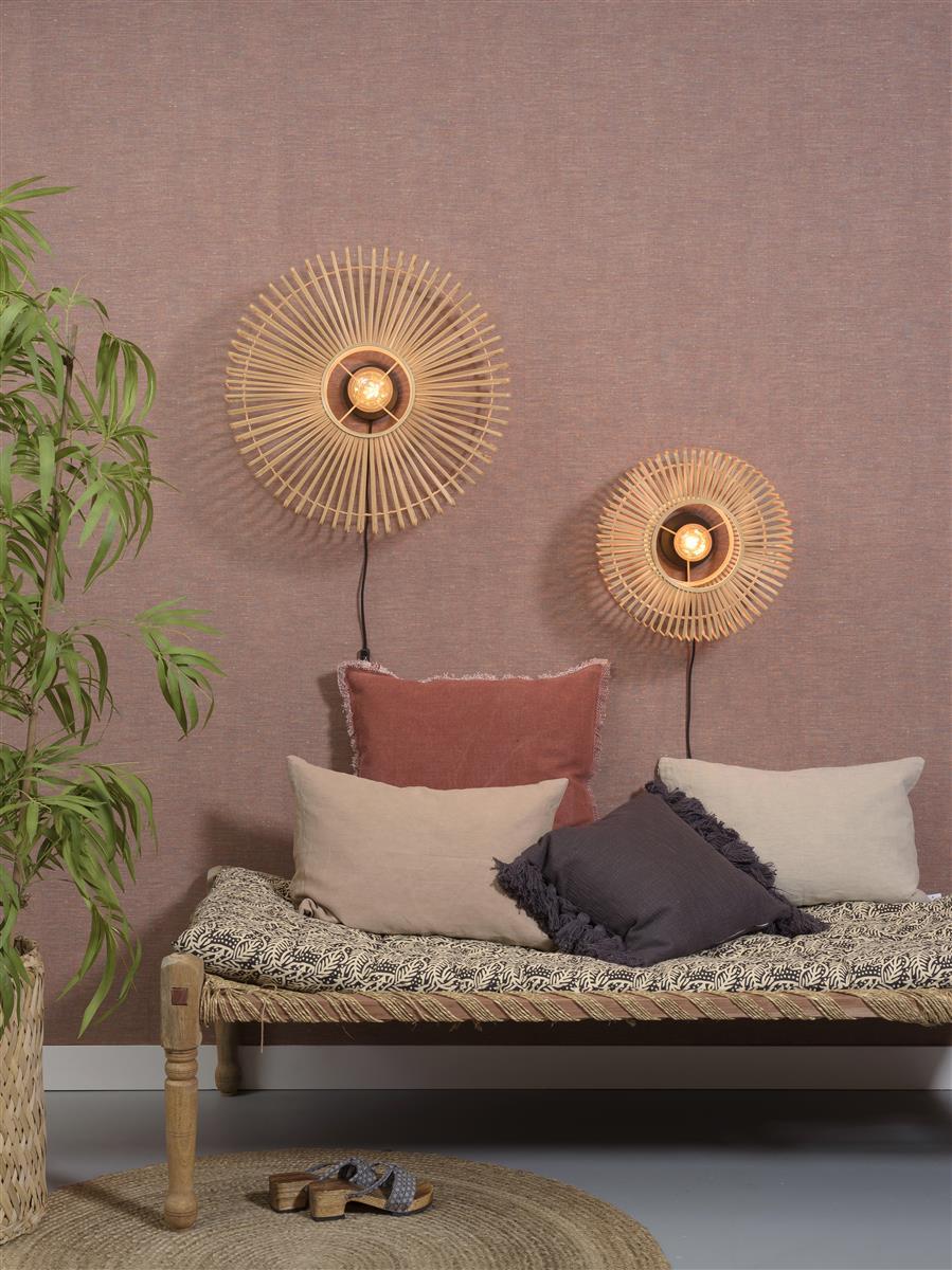 Good&Mojo I Wandleuchte I BROMO I Farbe: Natur/Schwarz I Schirm: Ø60 x 18