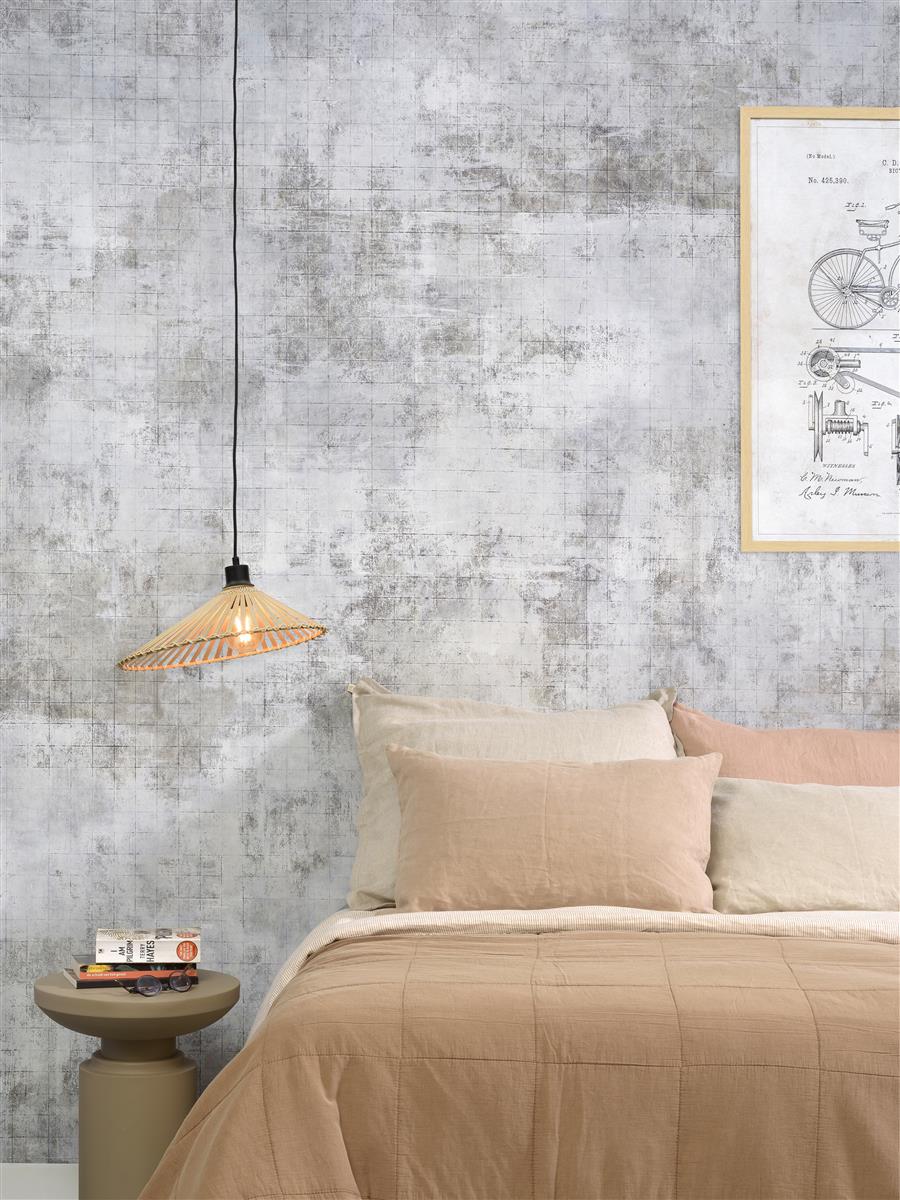 Good&Mojo I Hängeleuchte I BROMO I Farbe: Natur/Schwarz I Schirm: Ø40 x 11