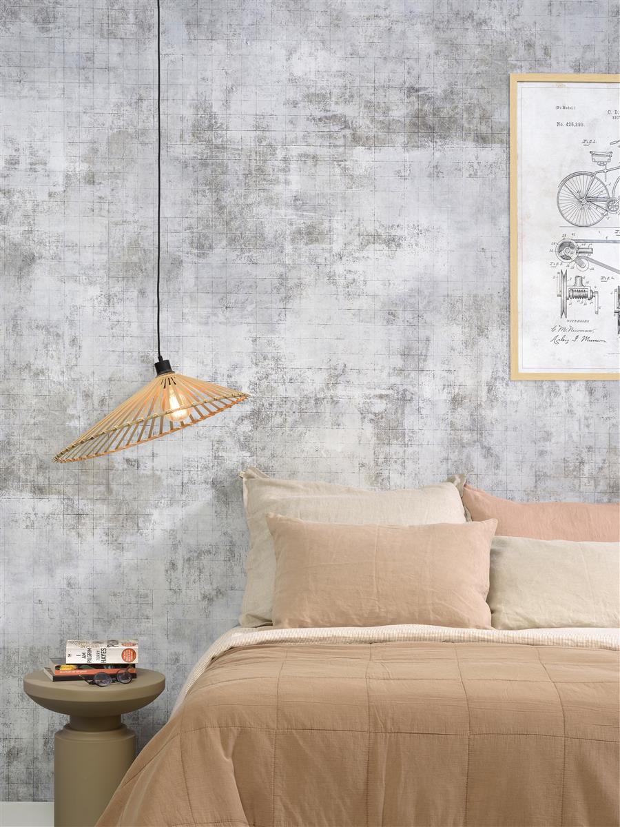 Good&Mojo I Hängeleuchte I BROMO I Farbe: Natur/Schwarz I Schirm: Ø60 x 14