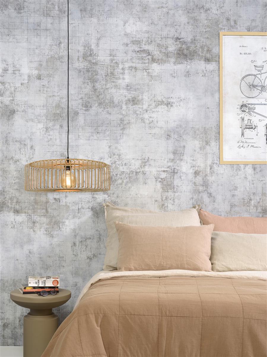 Good&Mojo I Hängeleuchte I BROMO I Farbe: Natur/Schwarz I Schirm: Ø60 x 18