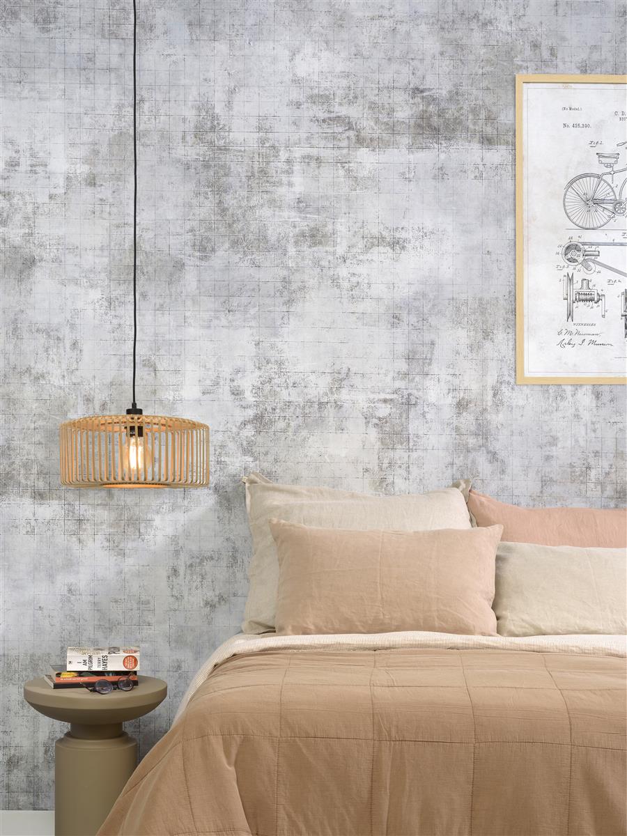 Good&Mojo I Hängeleuchte I BROMO I Farbe: Natur/Schwarz I Schirm: Ø40 x 18