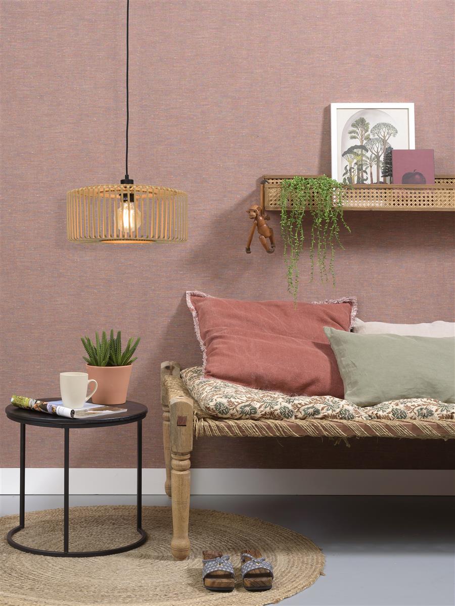 Good&Mojo I Hängeleuchte I BROMO I Farbe: Natur/Schwarz I Schirm: Ø40 x 18