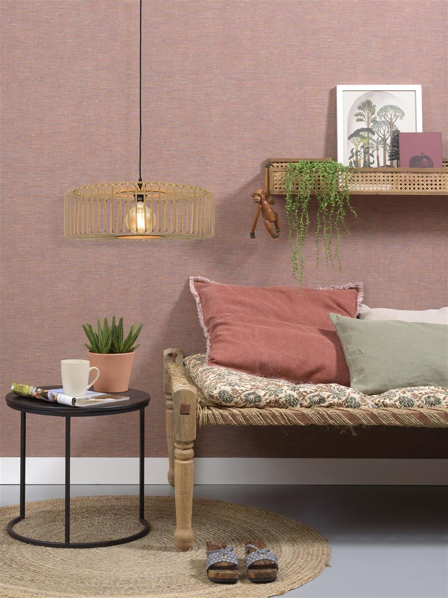 Good&Mojo I Hängeleuchte I BROMO I Farbe: Natur/Schwarz I Schirm: Ø60 x 18