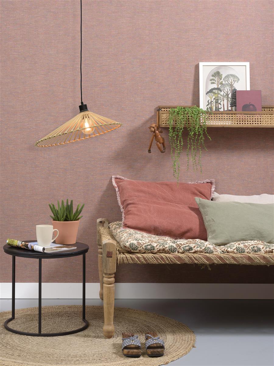 Good&Mojo I Hängeleuchte I BROMO I Farbe: Natur/Schwarz I Schirm: Ø50 x 12