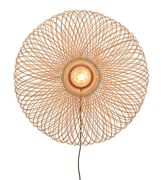 Good&Mojo I Wandleuchte I CANGO I Farbe: Natur/Schwarz I Schirm: Ø60 x 25