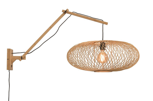 Good&Mojo I Wandleuchte I CANGO I Farbe: Natur I Schirm: Ø60 x 25