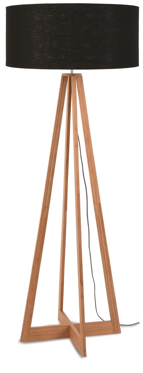 Good&Mojo I Stehleuchte I EVEREST I Farbe: Schwarz I Schirm: Ø60 x 30