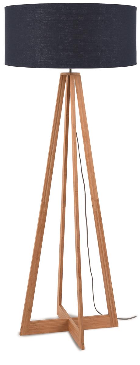 Good&Mojo I Stehleuchte I EVEREST I Farbe: blaues Denim I Schirm: Ø60 x 30