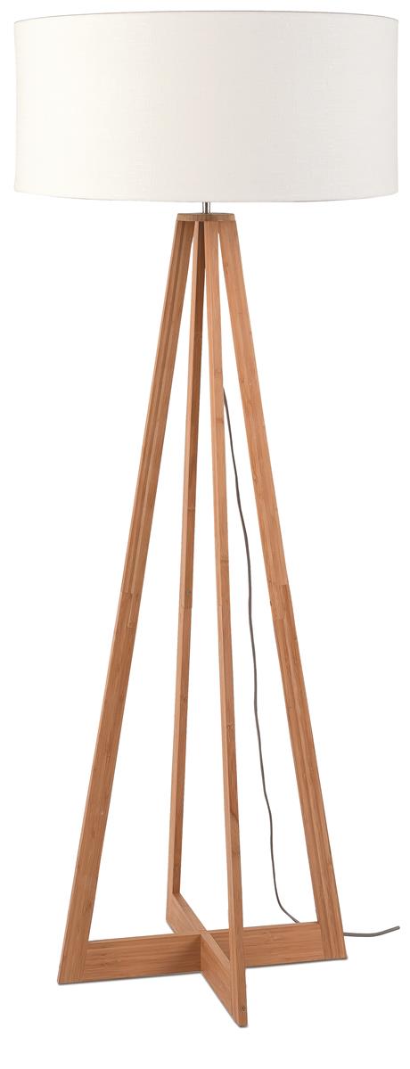 Good&Mojo I Stehleuchte I EVEREST I Farbe: Weiß I Schirm: Ø60 x 30