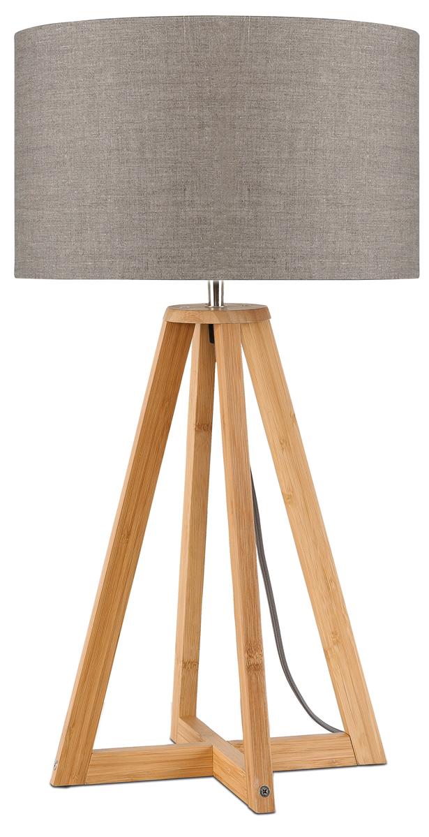 Good&Mojo I Tischleuchte I EVEREST I Farbe: dunkles Leinen I Schirm: Ø32 x 20