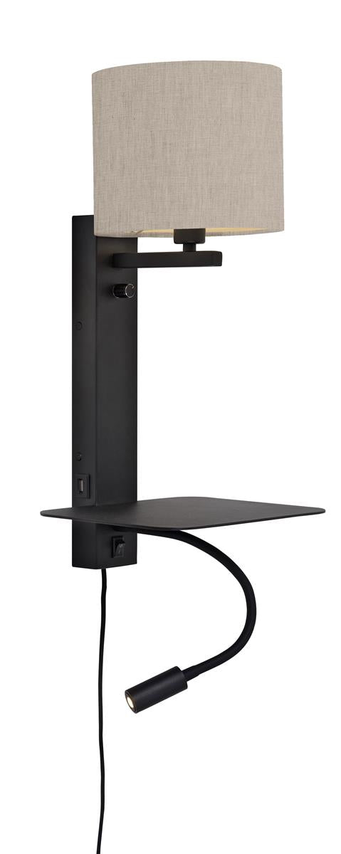 it's about RoMi I Wandleuchte I FLORENCE I Farbe: helles Leinen I Schirm: Ø18 x 15