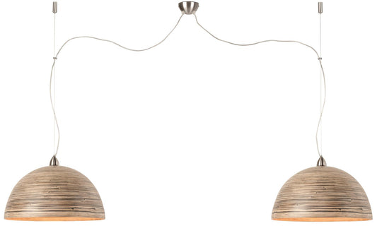 Good&Mojo I Hängeleuchte I HALONG I Farbe: dunkle Natur I Schirm: Ø53 x 35