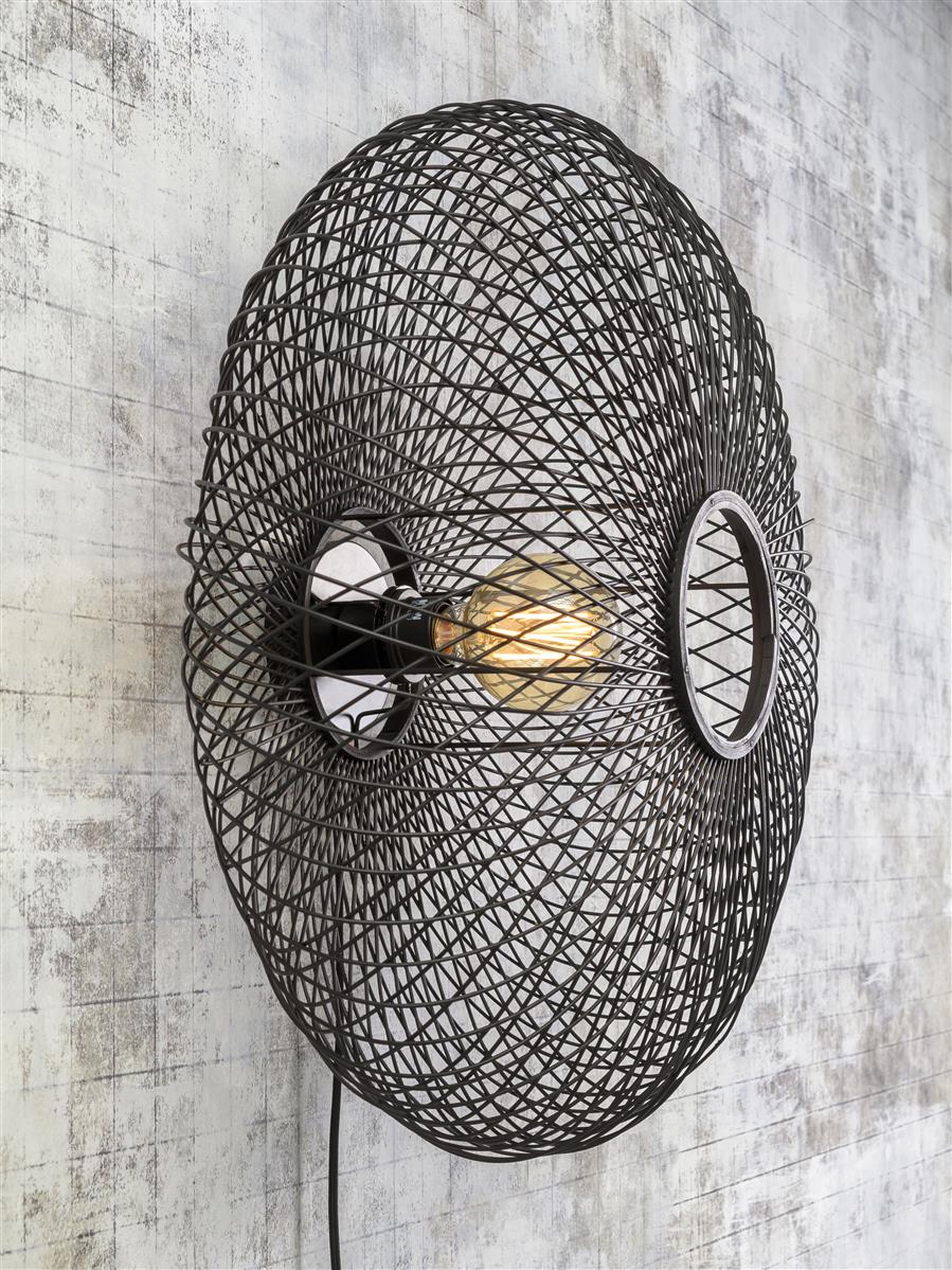 Good&Mojo I Wandleuchte I CANGO I Farbe: Schwarz I Schirm: Ø60 x 25