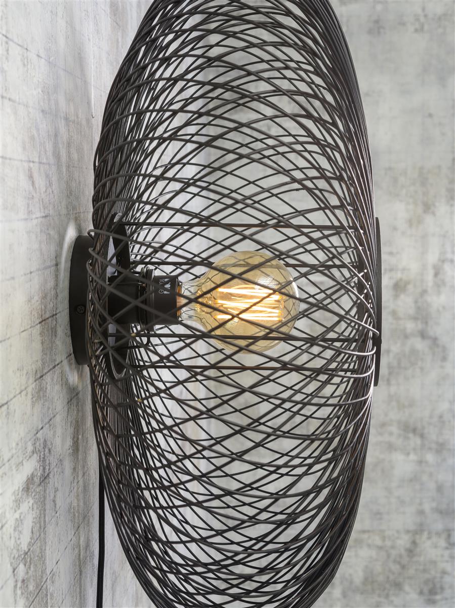 Good&Mojo I Wandleuchte I CANGO I Farbe: Schwarz I Schirm: Ø60 x 25