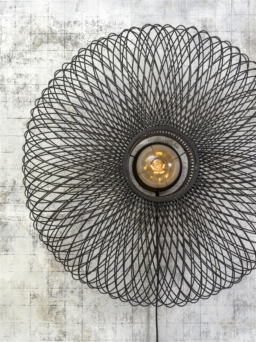 Good&Mojo I Wandleuchte I CANGO I Farbe: Schwarz I Schirm: Ø60 x 25