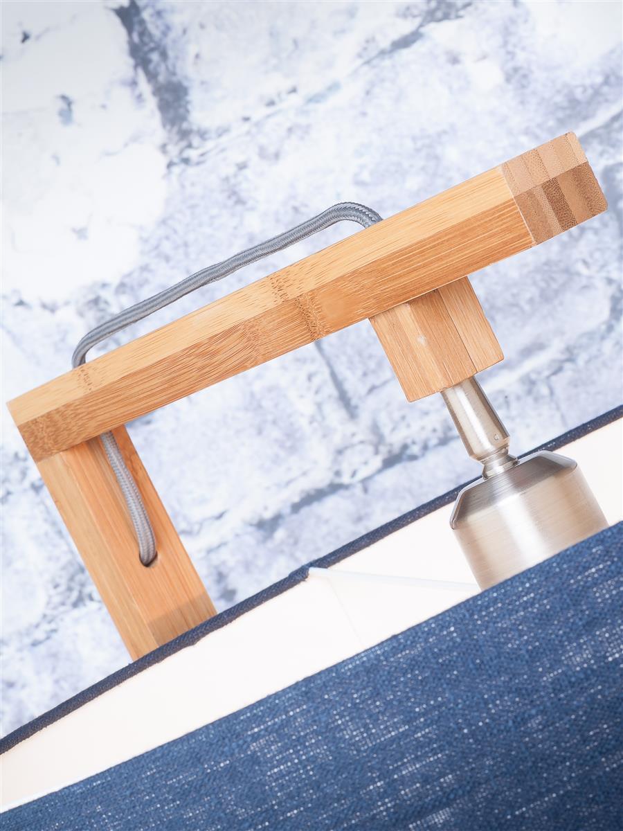 Good&Mojo I Stehleuchte I HIMALAYA I Farbe: blaues Denim I Schirm: Ø47 x 23