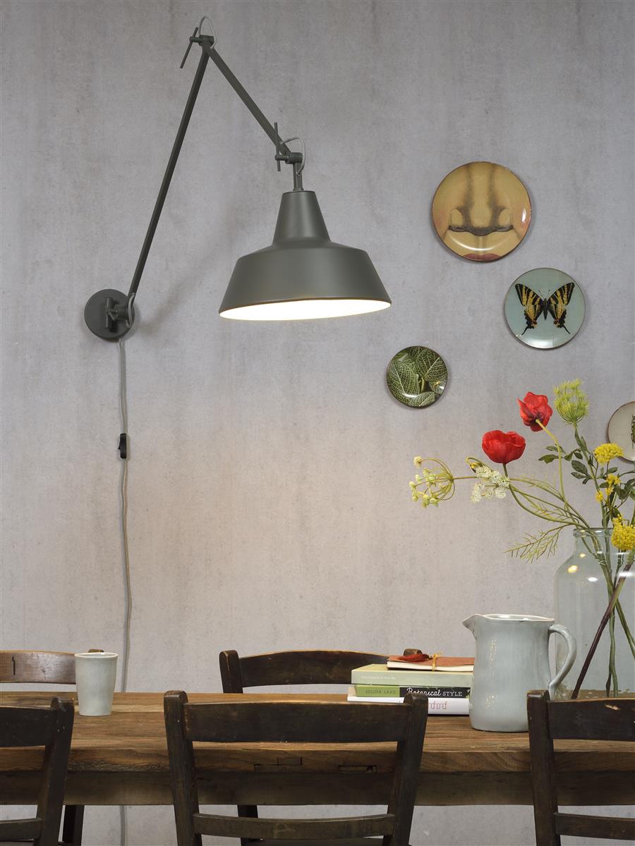 it's about RoMi I Wandleuchte I CHICAGO I Farbe: Graugrün I Schirm: Ø36 x 24