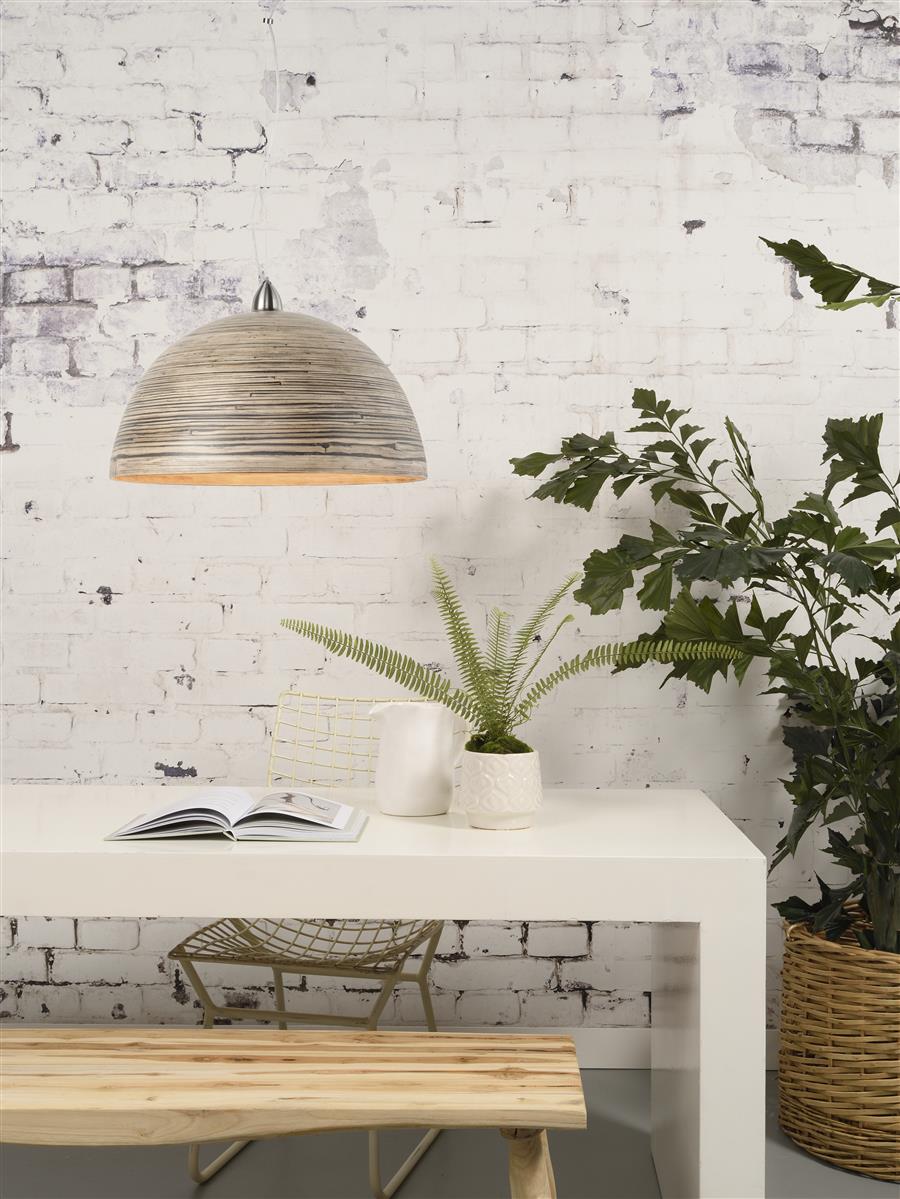 Good&Mojo I Hängeleuchte I HALONG I Farbe: dunkle Natur I Schirm: Ø53 x 35