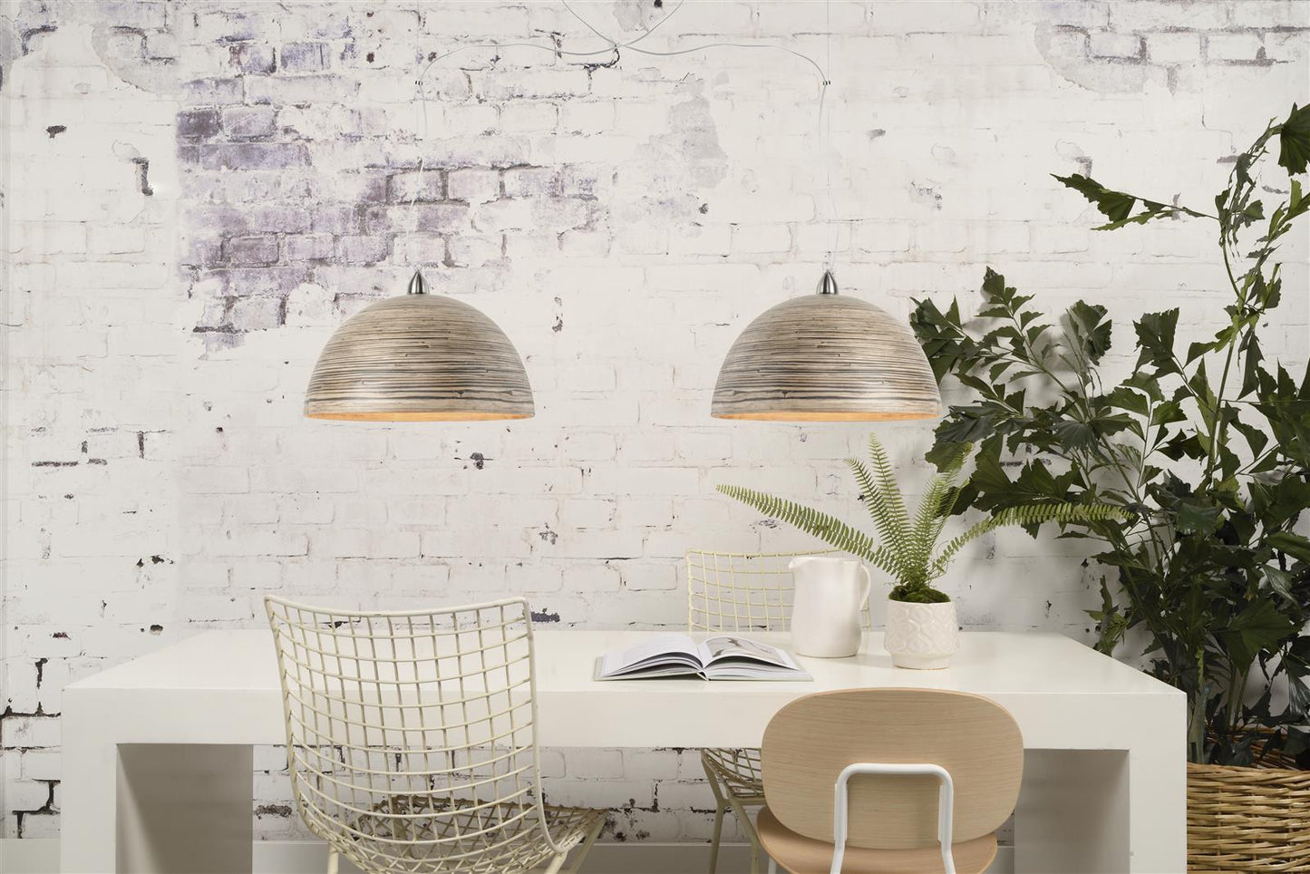 Good&Mojo I Hängeleuchte I HALONG I Farbe: dunkle Natur I Schirm: Ø53 x 35