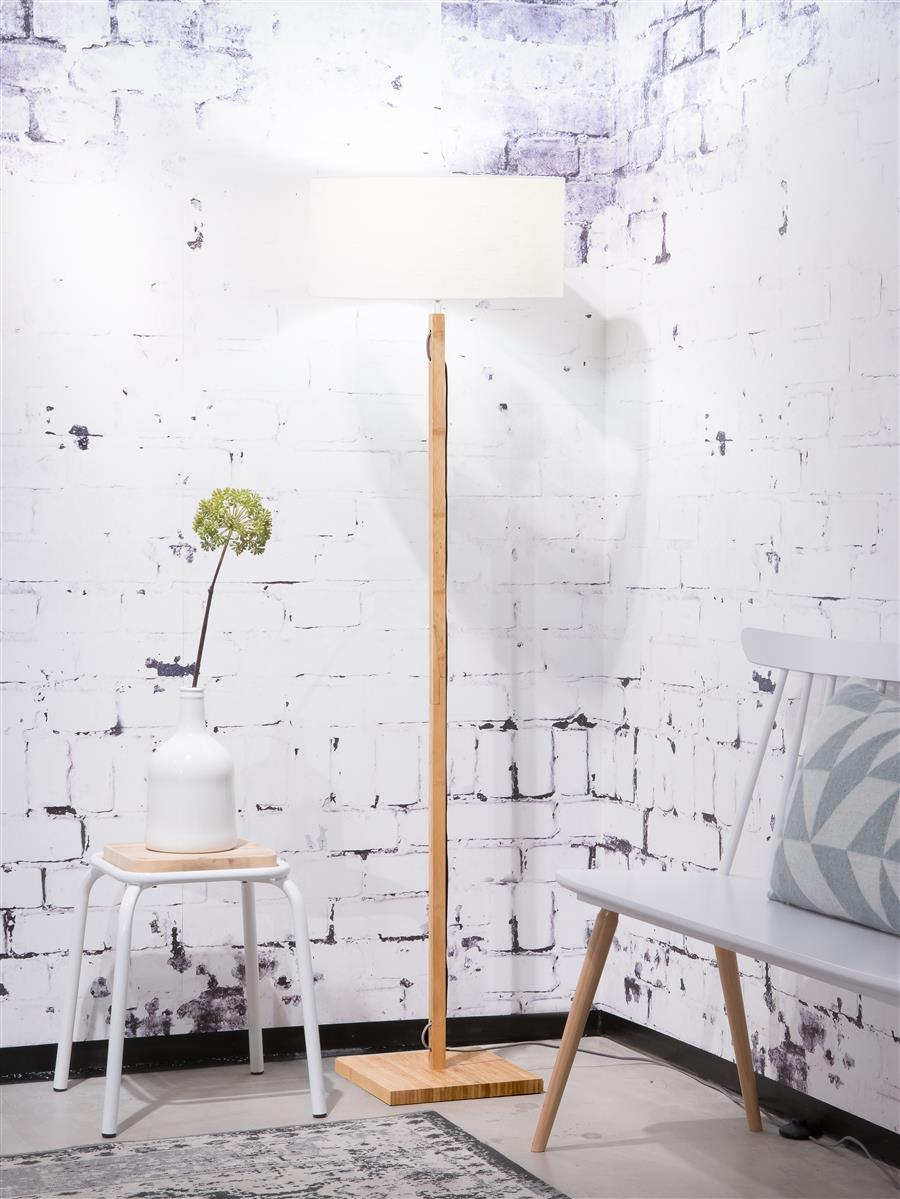 Good&Mojo I Stehleuchte I FUJI I Farbe: Weiß I Schirm: Ø47 x 23