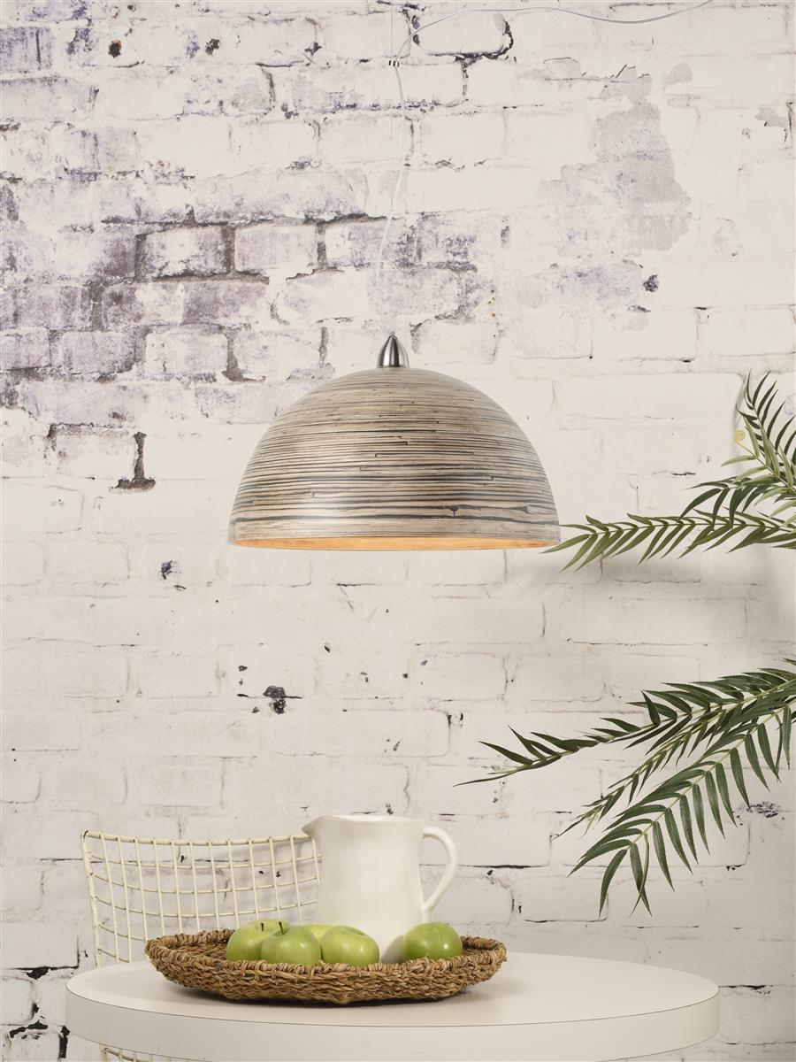 Good&Mojo I Hängeleuchte I HALONG I Farbe: dunkle Natur I Schirm: Ø53 x 35