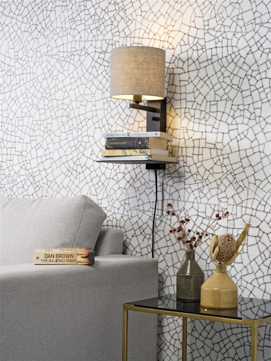 it's about RoMi I Wandleuchte I FLORENCE I Farbe: dunkles Leinen I Schirm: Ø18 x 15