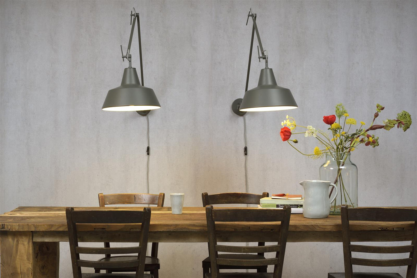 it's about RoMi I Wandleuchte I CHICAGO I Farbe: Graugrün I Schirm: Ø36 x 24