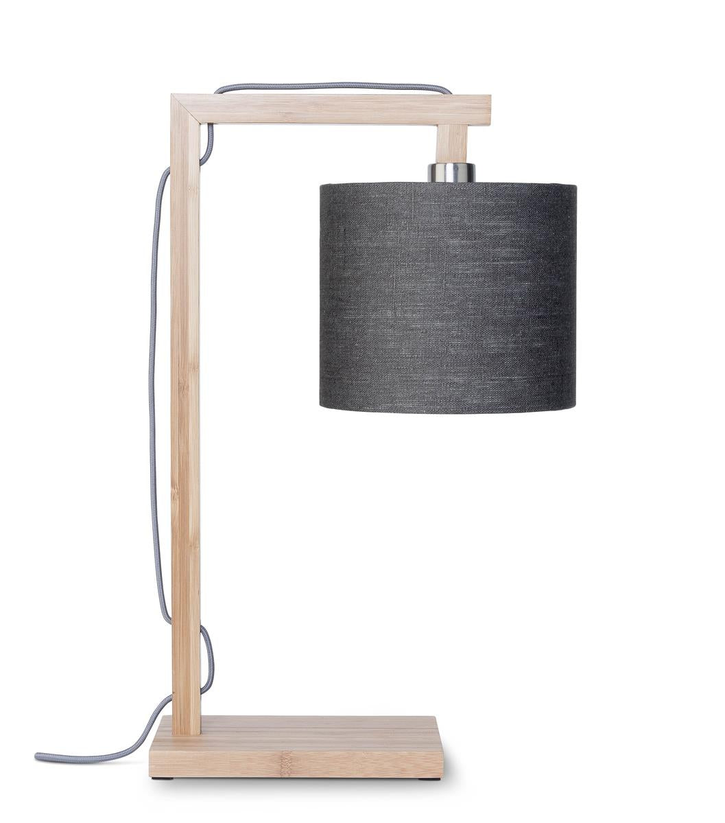 Good&Mojo I Tischleuchte I HIMALAYA I Farbe: Dunkelgrau I Schirm: Ø18 x 15