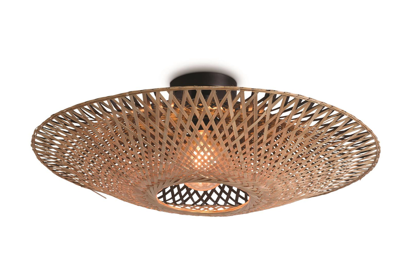 Good&Mojo I Deckenleuchte I KALIMANTAN I Farbe: Natur/Schwarz I Schirm: Ø44 x 12