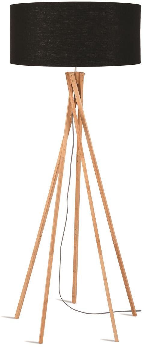 Good&Mojo I Stehleuchte I KILIMANJARO I Farbe: Schwarz I Schirm: Ø60 x 30