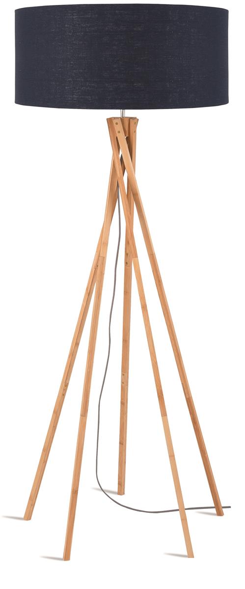 Good&Mojo I Stehleuchte I KILIMANJARO I Farbe: blaues Denim I Schirm: Ø60 x 30