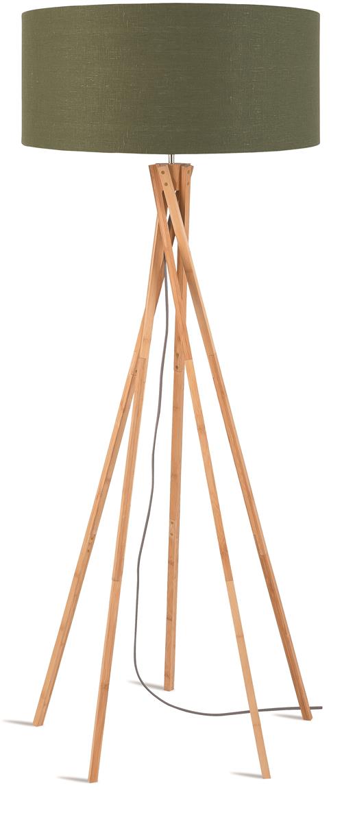 Good&Mojo I Stehleuchte I KILIMANJARO I Farbe: Grüner Wald I Schirm: Ø60 x 30