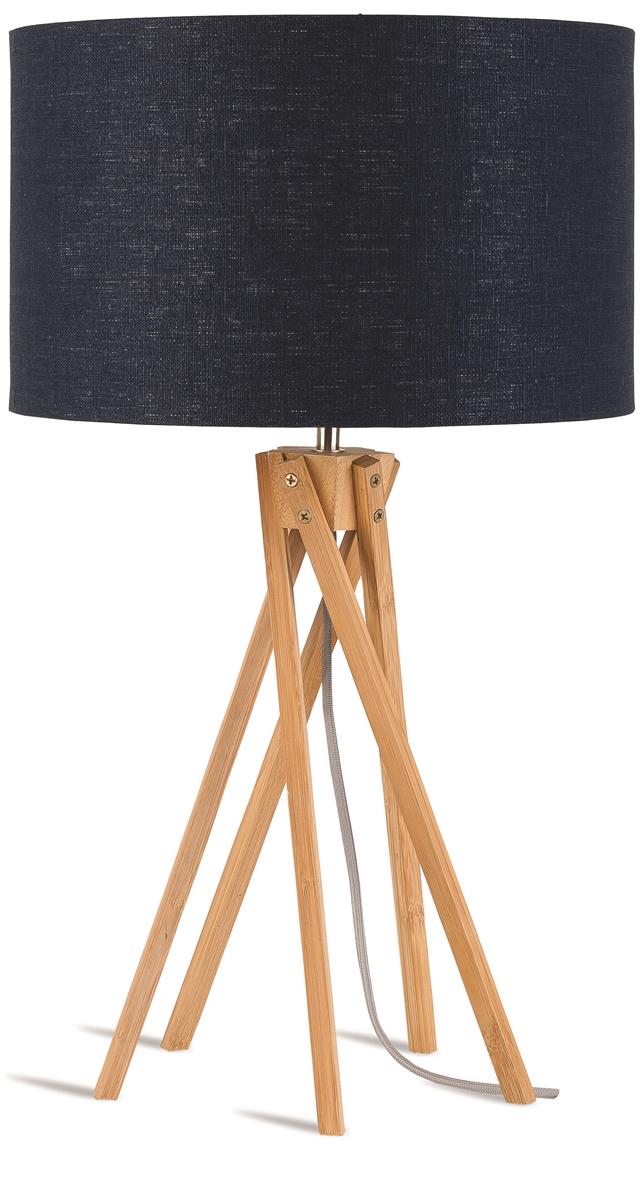 Good&Mojo I Tischleuchte I KILIMANJARO I Farbe: blaues Denim I Schirm: Ø32 x 20