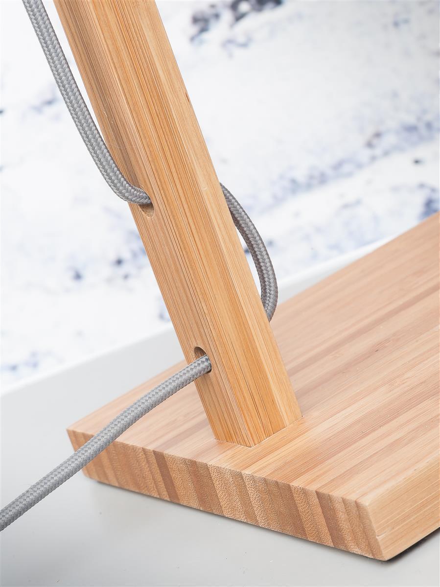 Good&Mojo I Tischleuchte I HIMALAYA I Farbe: Dunkelgrau I Schirm: Ø18 x 15