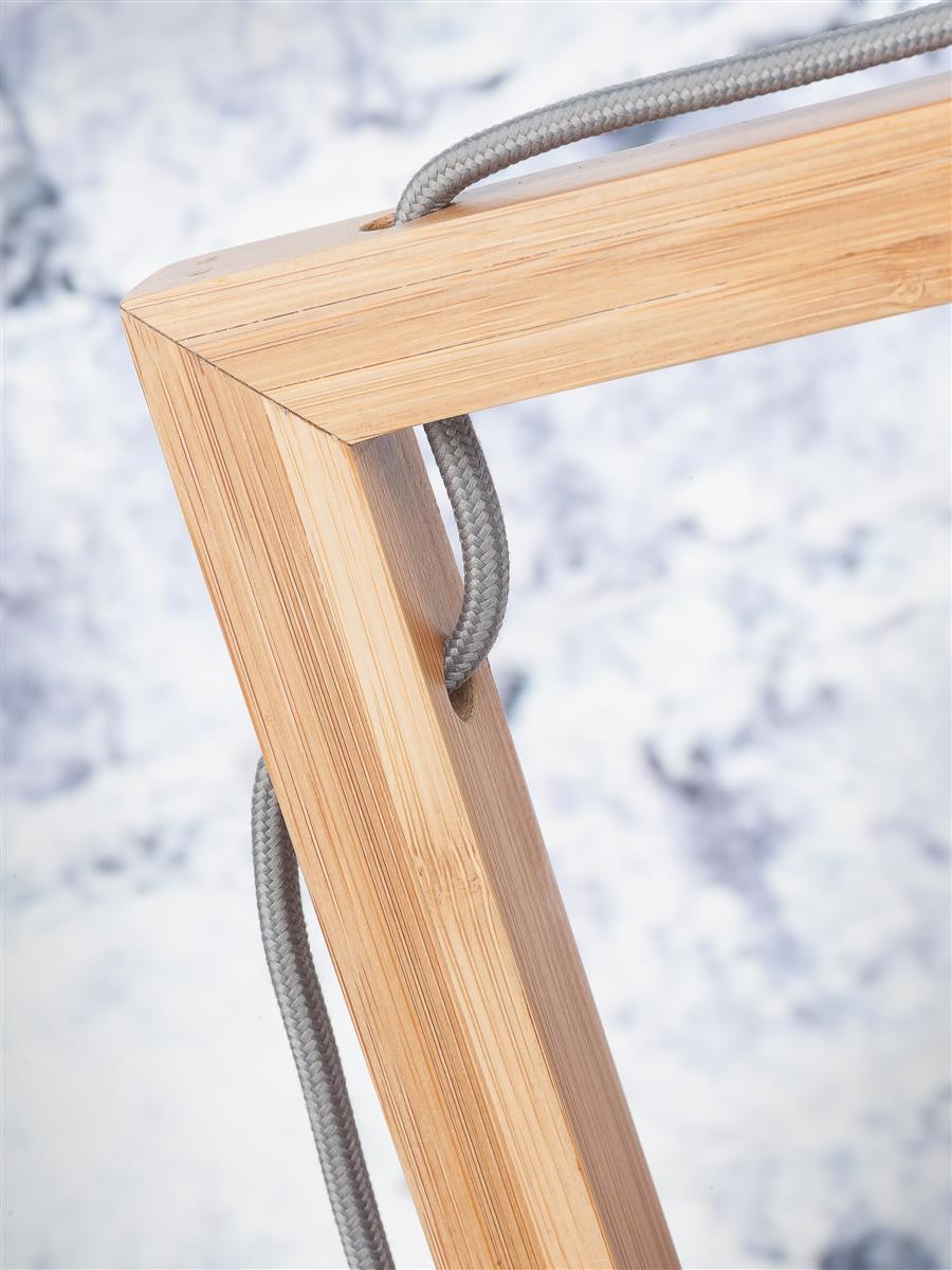 Good&Mojo I Tischleuchte I HIMALAYA I Farbe: Lichtgrau I Schirm: Ø18 x 15