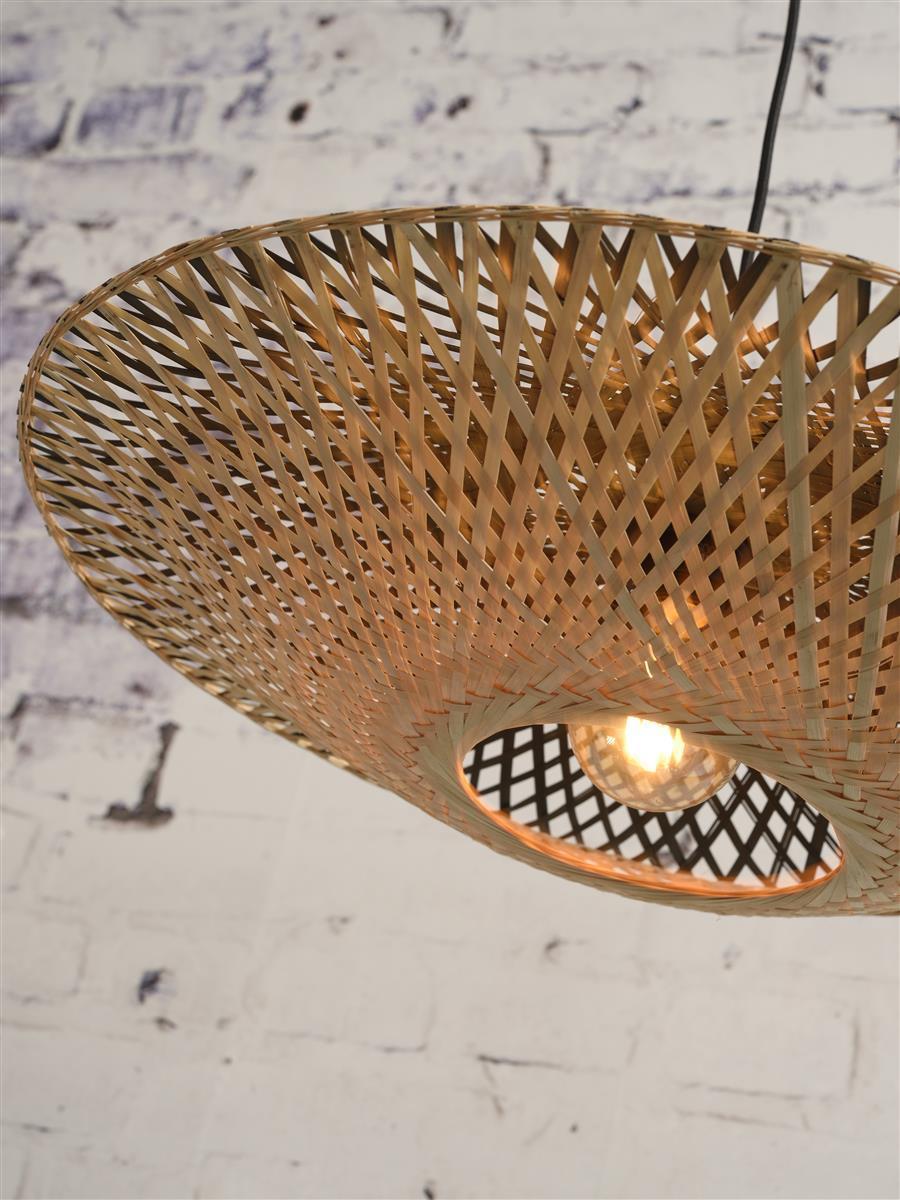 Good&Mojo I Wandleuchte I KALIMANTAN I Farbe: Natur/Schwarz I Schirm: Ø60 x 15