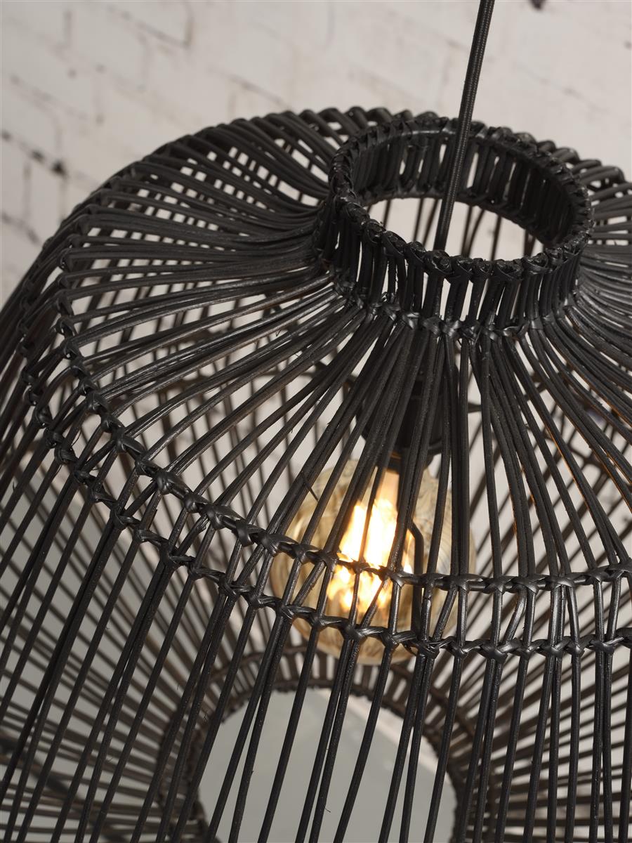 Good&Mojo I Hängeleuchte I MADAGASCAR I Farbe: Schwarz I Schirm: Ø60 x 50