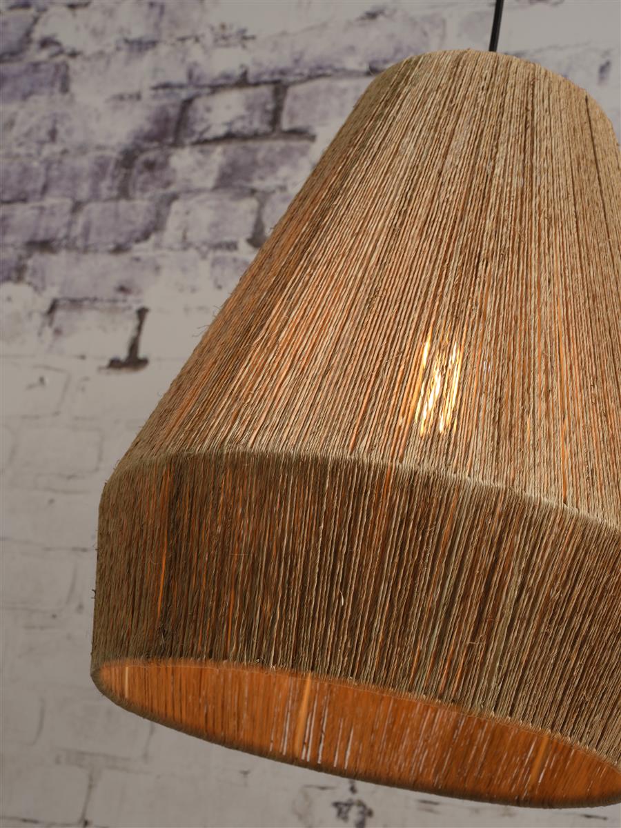 Good&Mojo I Hängeleuchte I IGUAZU I Farbe: Natur/Schwarz I Schirm: Ø40 x 47