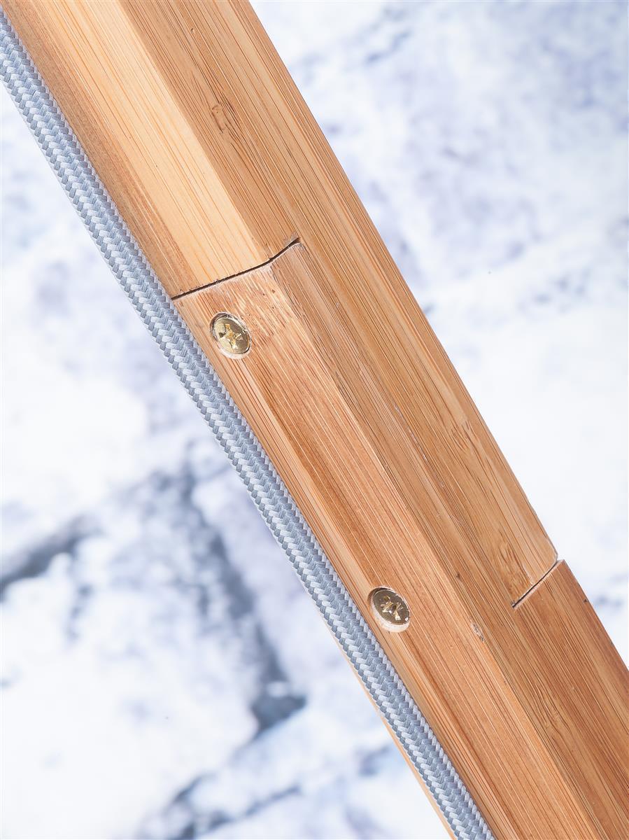 Good&Mojo I Stehleuchte I HIMALAYA I Farbe: dunkles Leinen I Schirm: Ø47 x 23